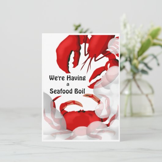 シーフードロブスターカニディナー招待状 招待状 (スタンド正面)