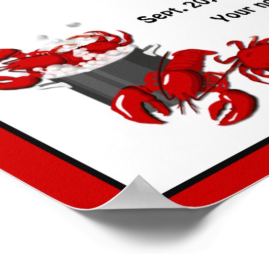 シーフードロブスターカニフェスティバルポスター ポスター (角)