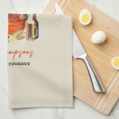 シーフード夏のクロウフィッシュ沸騰パーティー キッチンタオル (四つ折り)