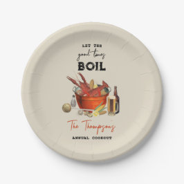 シーフード夏のクロウフィッシュ沸騰パーティー ペーパープレート