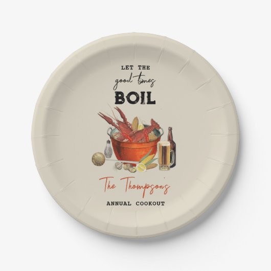 シーフード夏のクロウフィッシュ沸騰パーティー ペーパープレート (正面)