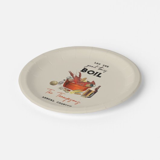 シーフード夏のクロウフィッシュ沸騰パーティー ペーパープレート (アングル)