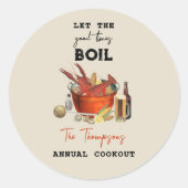 シーフード夏のクロウフィッシュ沸騰パーティー ラウンドシール (正面)