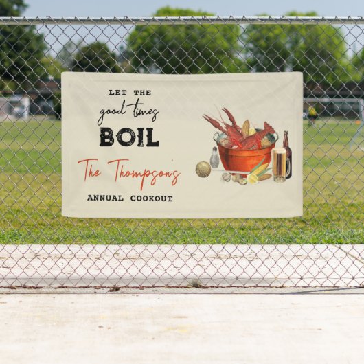 シーフード夏のクロウフィッシュ沸騰パーティー 横断幕 (インサイチュ)