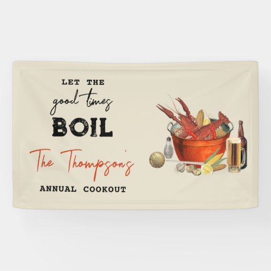 シーフード夏のクロウフィッシュ沸騰パーティー 横断幕 (横)