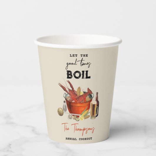 シーフード夏のクロウフィッシュ沸騰パーティー 紙コップ (裏面)