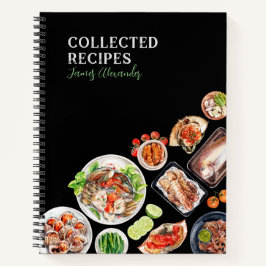 シーフード料理レシピブラックジャーナル ノートブック