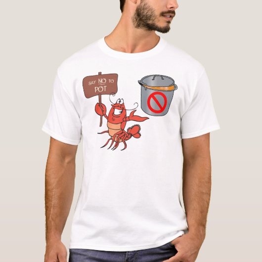 シーフード沸騰ポットにノーと言う Tシャツ (正面)