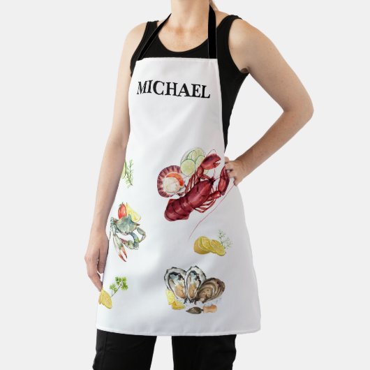 シーフード甲殻類カキ蟹シェフモノグラム エプロン (インサイチュ)