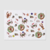 シーフード甲殻類ロブスターカニのクリスマス 薄葉紙 (正面)