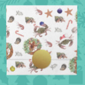 シーフード甲殻類ロブスターカニのクリスマス 薄葉紙