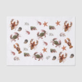 シーフード甲殻類ロブスターカニ模様 薄葉紙 (正面)