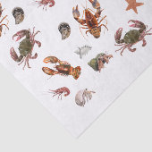 シーフード甲殻類ロブスターカニ模様 薄葉紙 (詳細)