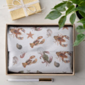 シーフード甲殻類ロブスターカニ模様 薄葉紙 (ギフト)