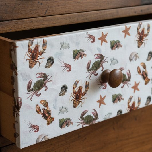 シーフード甲殻類ロブスターカニ模様 薄葉紙