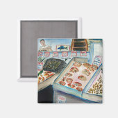 シーフード販売マグネット（パイクプレイスシアトル） マグネット (正面/裏面)