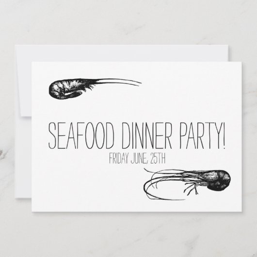 シーフード·ディナー·パーティー、カクテル·デリカシー 招待状 (正面)