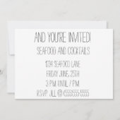 シーフード·ディナー·パーティー、カクテル·デリカシー 招待状 (裏面)