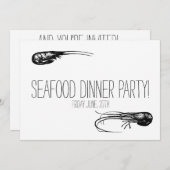 シーフード·ディナー·パーティー、カクテル·デリカシー 招待状 (正面/裏面)