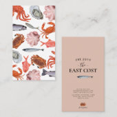 シーフード、魚BBQおよび魚市場のレストラン 名刺 (正面/裏面)