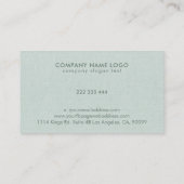 シーフ淡い色のオムグリーンリネンのテクスチャ内装デザイン 名刺 (裏面)