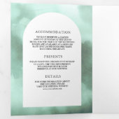 シーフ素朴オムアーチデザートフローラサボテン結婚ズ 三つ折り招待状 (内部最初)