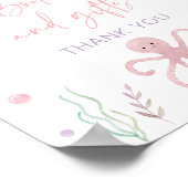 シーブックとギフトサインの下のピンクのパステル ポスター (角)