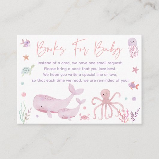 シーブックリクエストカードの下のピンクのパステル エンクロージャーカード (正面)