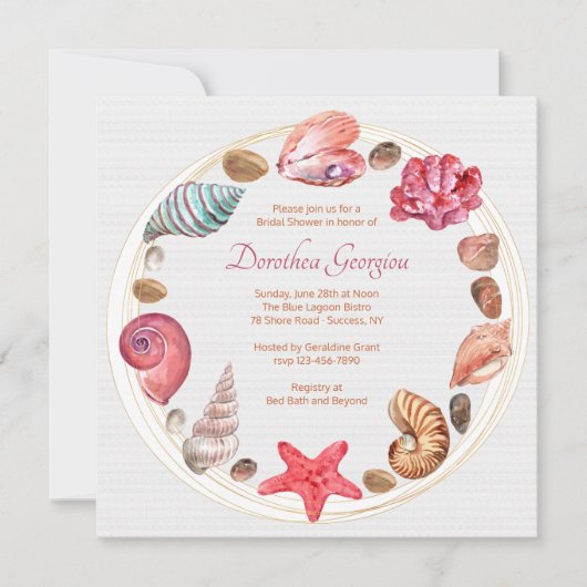 シーブライダル·シャワー·インビテーションにより 招待状 (正面)