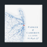 シーブライトニュージャージーの地図エレガントな結婚式の好意 マグネット<br><div class="desc">迅速かつ簡単の注文！これらのエレガントシーブライト、ニュージャージーのマグネットは、水やエッジウォーターのビーチとカバナクラブのWindowsで結婚あなたの完璧なギフトと好意である。海軍のブルーノースジャージーショアのマップには、ミドルタウン、シュレウズベリー、イーアトンタウン、ロングブランチ、モンマスビーチ、ラムソン、フェアヘブン、レッドバンク、リトルシルバー、オーシャンポート、シーブライト、ハイランド、サンディフックが含まれている。フルシーブライト、NJの結婚コレクションあり。Artwork by Coastal Mapデザイン</div>