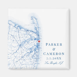 シーブライトニュージャージーの地図エレガントな結婚式の好意 マグネット