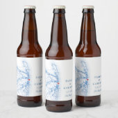 シーブライトニュージャージーの地図エレガントな結婚式 ビールラベル (ボトル)