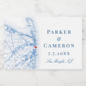 シーブライトニュージャージーの地図結婚ズシャンパンミニ スパークリングワインラベル (シングルラベル)