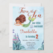 シーブラウンマーメイドガールズ2歳の誕生日 招待状 (正面)