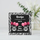 シーブラツインズピンクガールズベビーシャワー 招待状 (スタンド正面)