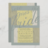 シーブリーズタイポグラフィブライダルシャワーカラーブロック 招待状 (正面/裏面)
