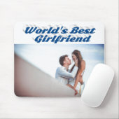 シーブルーのガールフレンドタイポグラフィ写真 マウスパッド (マウス)