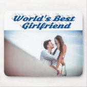 シーブルーのガールフレンドタイポグラフィ写真 マウスパッド (正面)