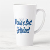 シーブルーのガールフレンドタイポグラフィ カフェラテマグ (右)