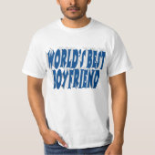 シーブルーのボーイフレンドタイポグラフィ Tシャツ (正面)