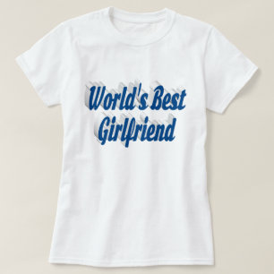 シーブルーの文字Tシャツの彼女 Tシャツ