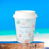 シーブルーの赤ちゃんシャワー動物の下 紙コップ