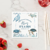 シーブルーアホイの下で男の子の赤ちゃんシャワー スタンダードカクテルナプキン (インサイチュ)