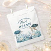 シーブルーアホイの下で男の子の赤ちゃんシャワー フェイバーバッグ (クリップ留めされた状態)