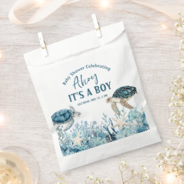 シーブルーアホイの下で男の子の赤ちゃんシャワー フェイバーバッグ