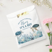 シーブルーアホイの下で男の子の赤ちゃんシャワー フェイバーバッグ (封をした状態)