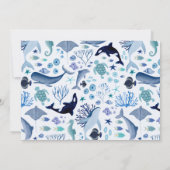 シーブルーアホイの下で男の子の赤ちゃんシャワー 招待状 (裏面)