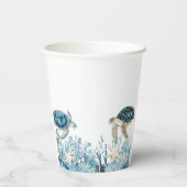 シーブルーアホイの下で男の子の赤ちゃんシャワー 紙コップ (裏面)