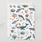 シーブルーアホイの下で男の子の赤ちゃんシャワーInv 招待状 (裏面)