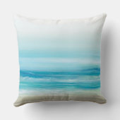 シーブルーウォーターカラービーチ波沿岸 クッション (裏面)